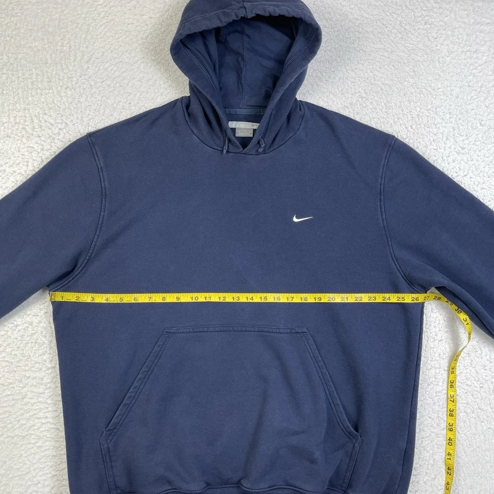 Nike Hoodie Mens XL Blue Vintage 90s Swoosh Boxy‎ Made In Turkey Sweatshirt